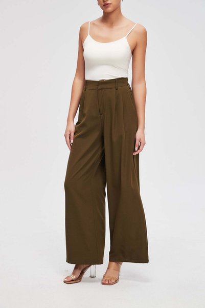 Livia Solid Wide-Leg Pants