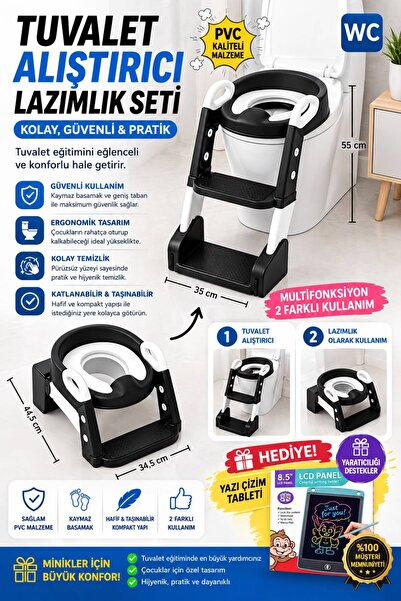 nextbuy Tuvalet Eğitim Alıştırma Koltuğu Tutma Kollu Ayarlanabilir Lazımlık K...