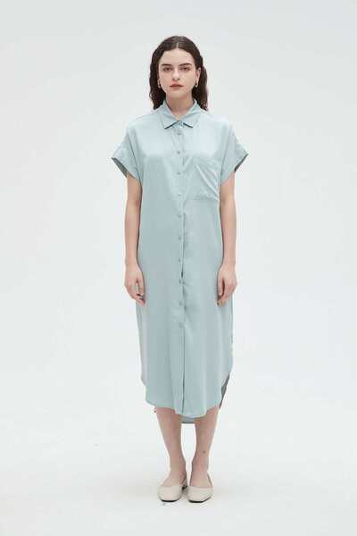 Nichii Women's Long Short-Sleeve Plain Blouse