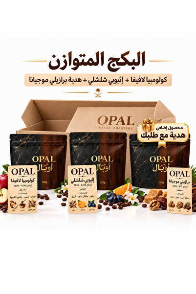OPAL البكج المتوازن | 3 محاصيل قهوة مختصة – 3×250 جم ( حبوب غير مطحونة )