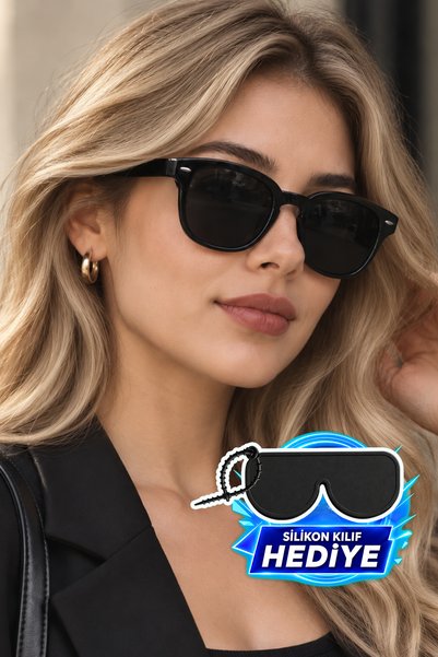 MİLANO KORS Women's Black Oval Frame Gradient Glass Sunglasses