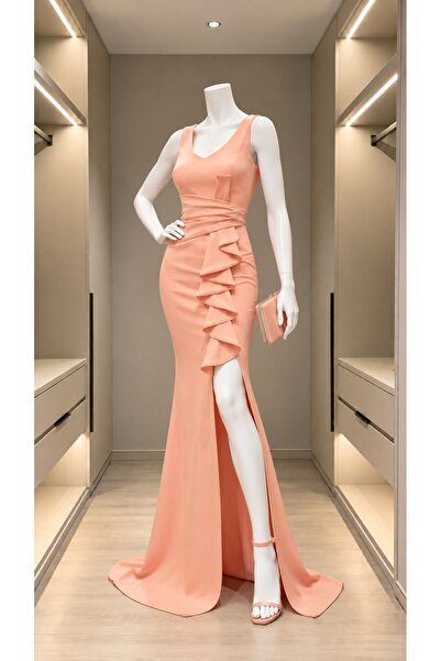 Modafeminen Rochie de seară cu volan 582054 PUDRA