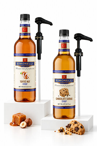 Simonelli Kahve ve Kokteyl Şurubu 2’li Çikolatalı Kurabiye Toffee Nut 700 ml ...