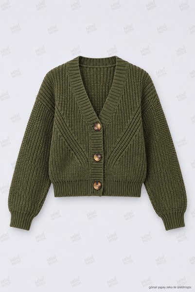 Minimoda Kids Cardigan tricotat cu nasturi și model pentru fete