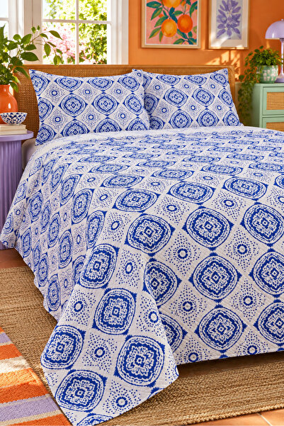 Evmila Ethnic Patterned Bedspread 200X220 Double Pique Set