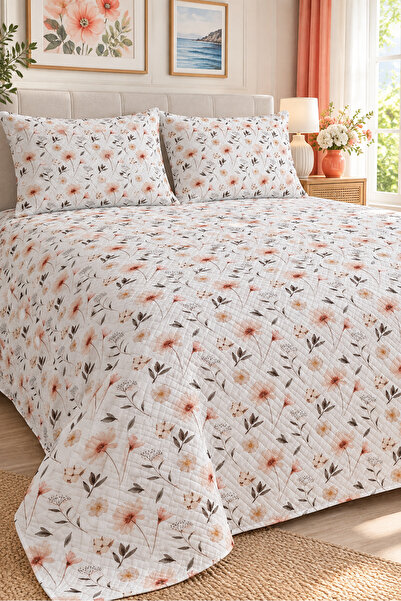 Evmila Cuvertură de pat cu model floral 200x220 Set dublu Pique