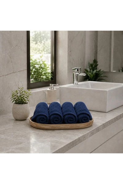 The Cotton Connection Terry Cotton Face Towels - Set of 4 | Ultra Soft, Highly Absorbent, Premium Quality