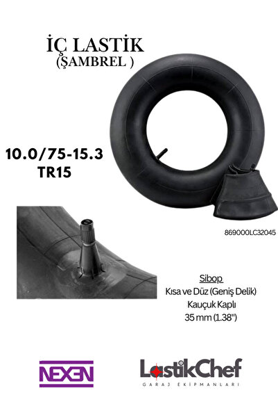 Nexen İç Lastik 10.0/75-15.3 TR15 (Kısa/Düz Sibop)