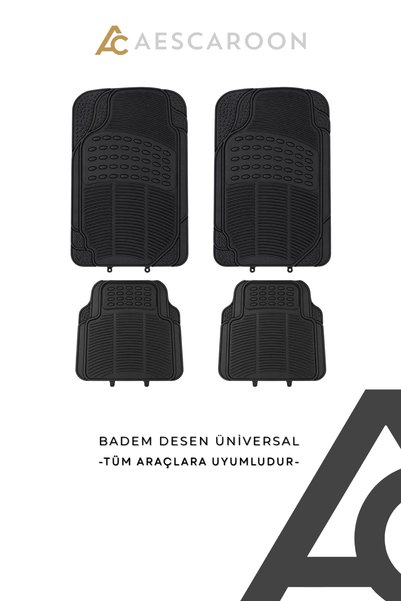 Aescaroon Üniversal Oto Paspas Seti - Tüm Araçlara Uyumlu 4 Parça Ekonomik Pa...