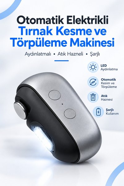 NEFFO Otomatik Elektrikli Tırnak Kesme ve Törpüleme Makinesi – Aydınlatmalı, ...