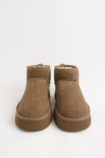 LUTVELIZADE Boots 2519 - Mink Suede Women's Boots with Fur Inside and Thick Soles