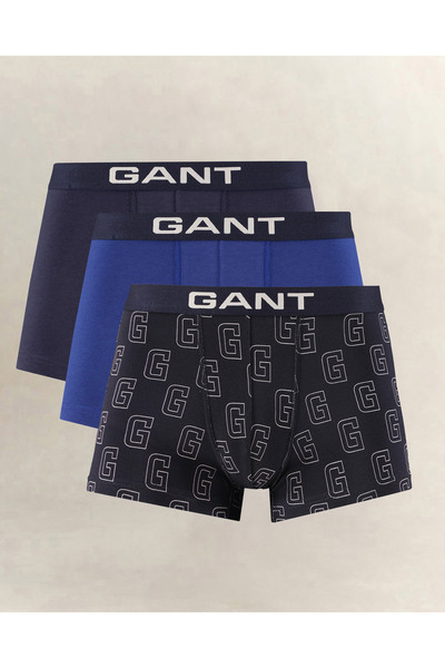 Gant Erkek Lacivert Logolu 3'lü Boxer