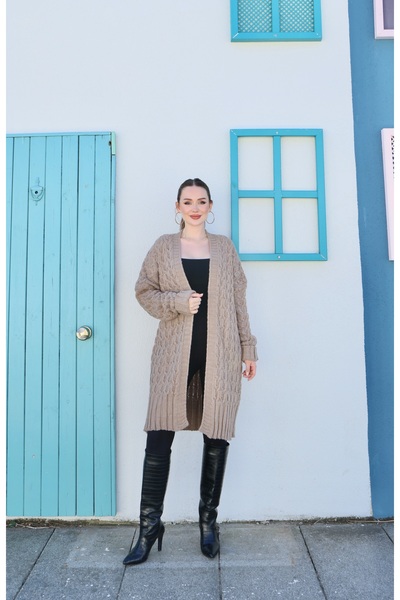 NİSUM MODA Thick Knitted Knitwear Cardigan