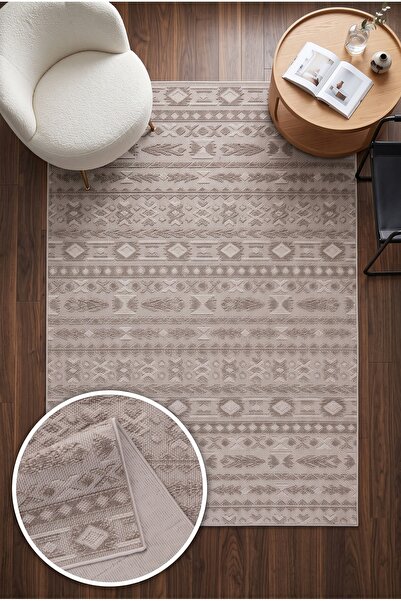 Santiva Home Kahve Krem Yumuşak Dokulu Halı Kilim Bukle Salon Koridor Yolluk ...