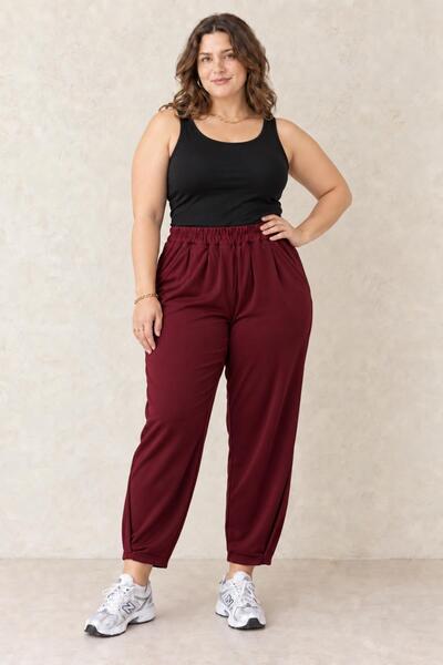 AFVENTE Mona Women's Comfortable Modal Shalwar Trousers with Elastic Waist, B...