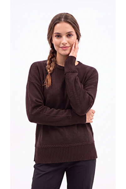 Wearified Tricotaj pentru femei Softy supradimensionat guler rotund Pulover H...