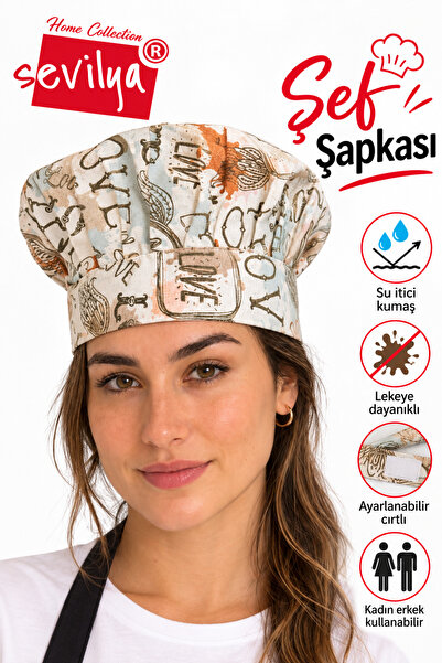 sevilya Ayarlanabilir Aşçı Beresi Ayarlanabilir Aşçı Şapkası Şef Şapkası Dese...