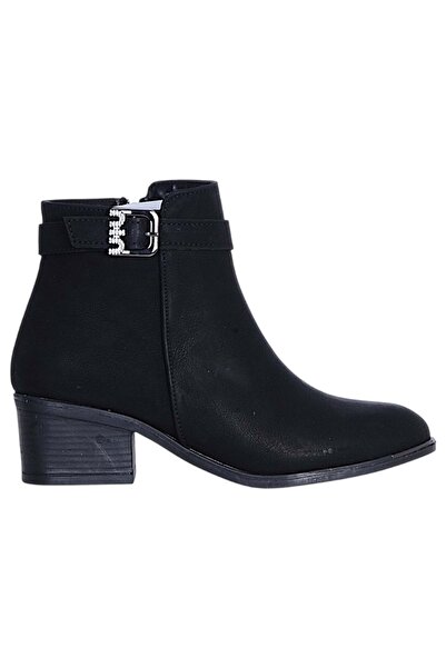 moda ayakkabım Bilener 6015 Black Matte Women's Heeled Boots