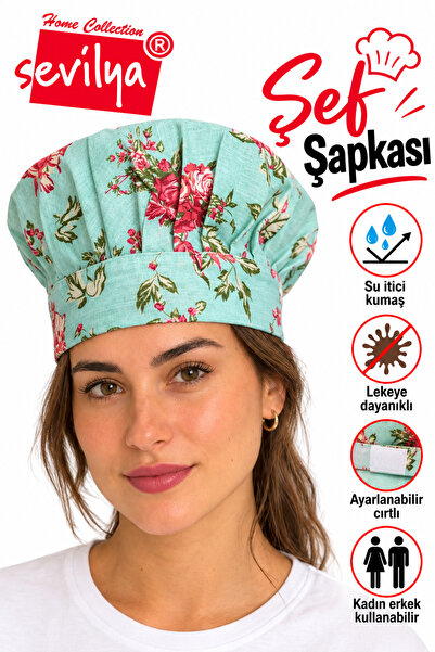 sevilya Ayarlanabilir Aşçı Beresi Ayarlanabilir Aşçı Şapkası Şef Şapkası Dese...