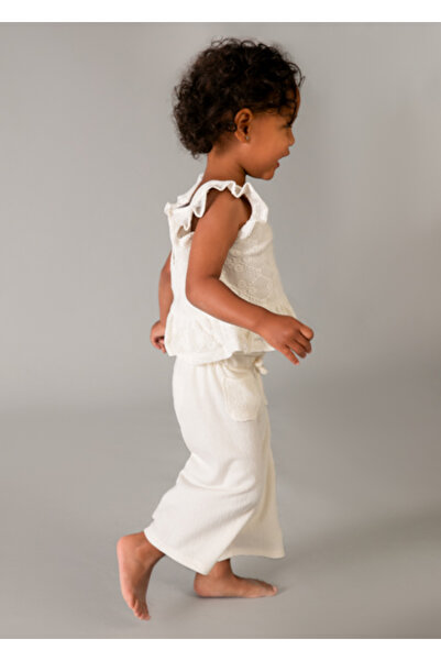 MAYORAL Baby Girl Crochet Pants Blouse Set Cream - 01515