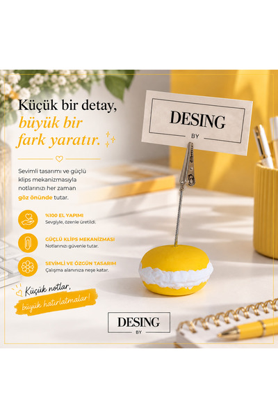 DESING BY El Yapımı Taş Tozu Makaron Not Tutucu