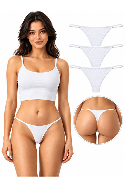 Tenique Lingerie Lady Pamuklu String Külot 3 Lü Beyaz