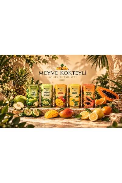 Rakta AROMATİKA - Meyve Bahçesi Konik Tütsü Seti 5 Farklı Koku • 50 Adet Ters...