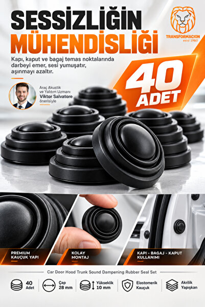 Transformacion 40 LI SET Set Oto Kapı Bagaj Kaput Ses Darbe Emici Kauçuk Cont...