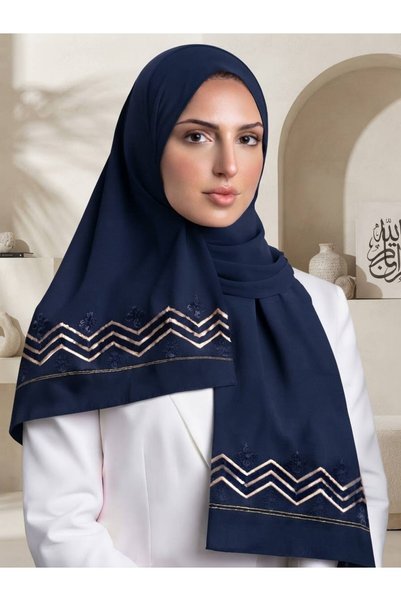 Veil Designer طرحه بوال طبقتبن بتطريز علي طرفين الطرحه قماش ياباني 190*60