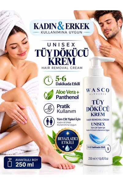 Wasco Elegance Depilatory Cream 250 ml Unisex Women Men |   Whitening, Anti-D...