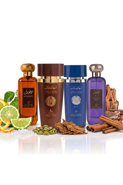 Ayelet Set de 4 parfumuri bărbătești orientale 10ml - Mousuff Brown + Apollo ...