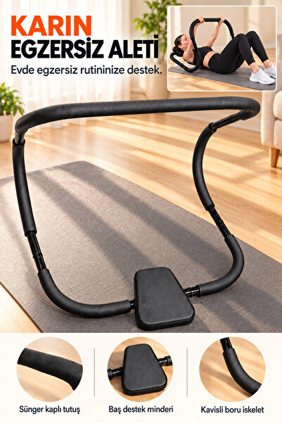 Baş Destekli Mekik ve Karın Egzersiz Aleti Ev Tipi Fitness Aparatı