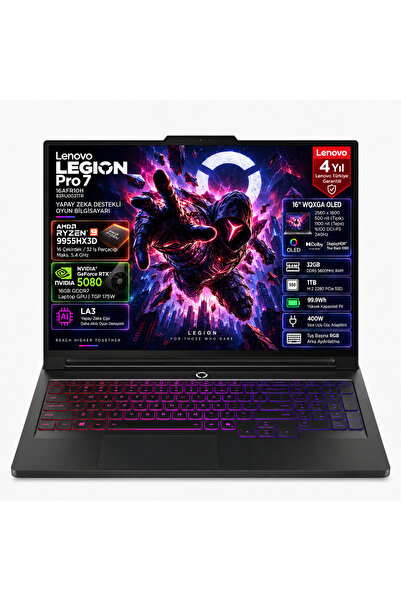 LENOVO Legion Pro 7 Ryzen 9 9955HX3D 32GB 1TB SSD RTX5080 16GB GDDR7 175W 16"...
