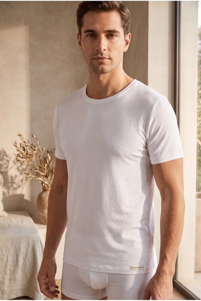 BONY SOCKS Ανδρικό εσώρουχο O Neck Basic Modal Λευκό