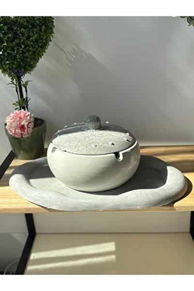 Dabris Decor Set Decor Tavă Cloud și scrumieră Ash Decor Handmade