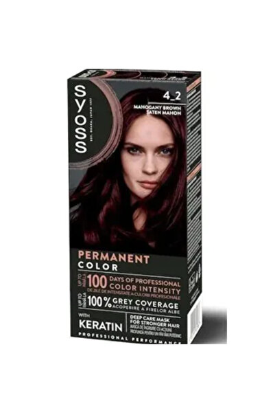Syoss Vopsea pemanenta Color Baseline 4-2 Saten Mahon, 115 ml