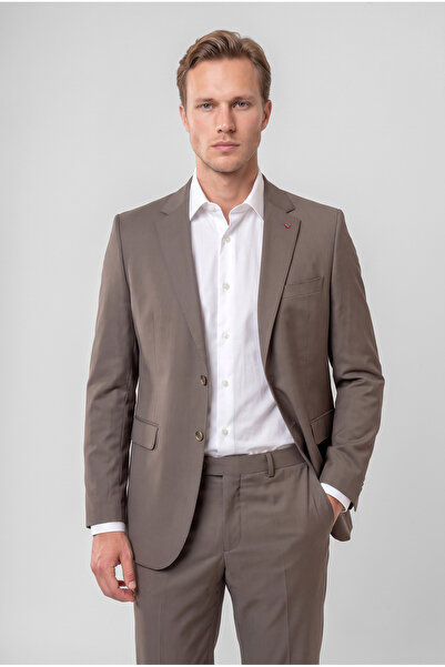 D'S Damat Ds Damat Regular Fit Vizon Düz Travel Takim Elbise