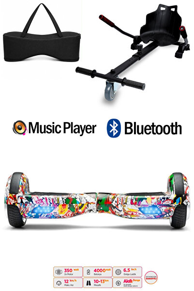 Elektrikli Kaykay Scooter Hoverboard Akıllı Denge 6.5 Inch + Hover Kart + Çanta EXTREM PAKET D19