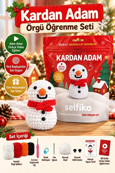TOYFEST Selfiko Christmas New Year Snowman Knitting Learning Set Amigurumi Be...