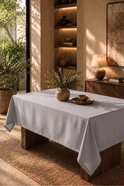 desenizmir Amerikanischer Service, 130 x 280 graue Tischdecke