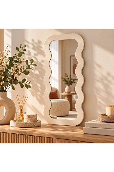 Gift Design Oglindă decorativă cu ramă ondulată - 37x80 cm, sticlă + ramă MDF...