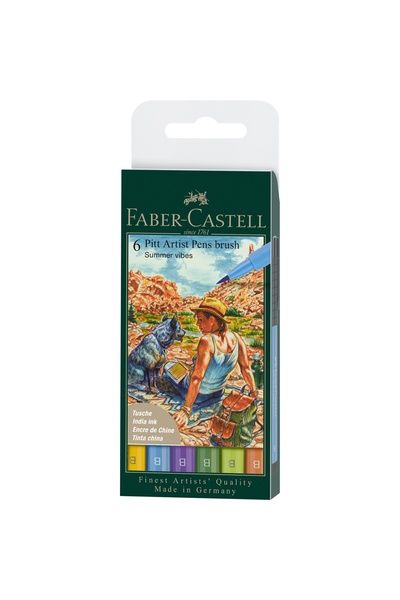 Faber Castell Σετ στυλό Pitt Artist 6 τεμαχίων Καλοκαιρινά χρώματα 2022 Faber...