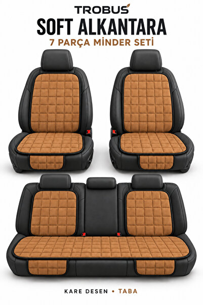 TROBUS Fiat Egea Sedan 2014 ve Sonrası Uyumlu Soft Alkantra Kare Desen 7 Parç...