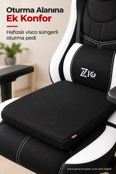 Zio Gaming Visco Sünger Oturak Minderi - Ofis Sandalyeleri Ve Oyun Koltukları Için Koltuk Pedi