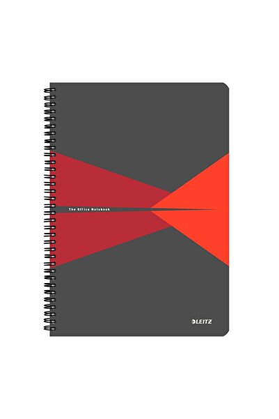 Leitz Spiral Office Notebook A4 Squared Red PP Cover Office