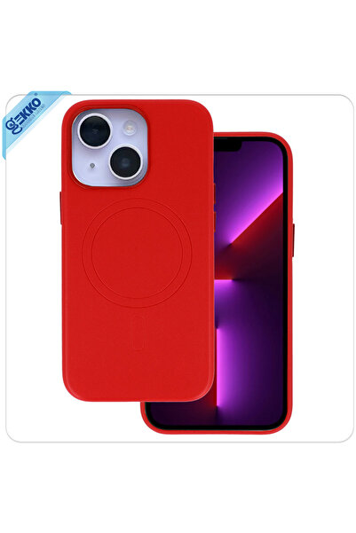 Gekko Mobile Husa din piele Gekko MagSafe pentru iPhone 13, rosie