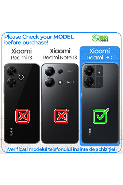 Gekko Mobile Husă integrală 360 pentru Xiaomi Redmi 13C, Protecție față și spate, Transparentă