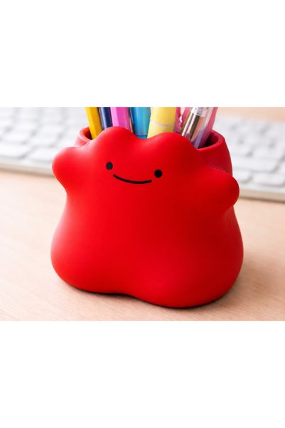 Bezos 3D Printed Smiling Cloud Pen Holder - Desktop Organizer - Red Bzeldr05