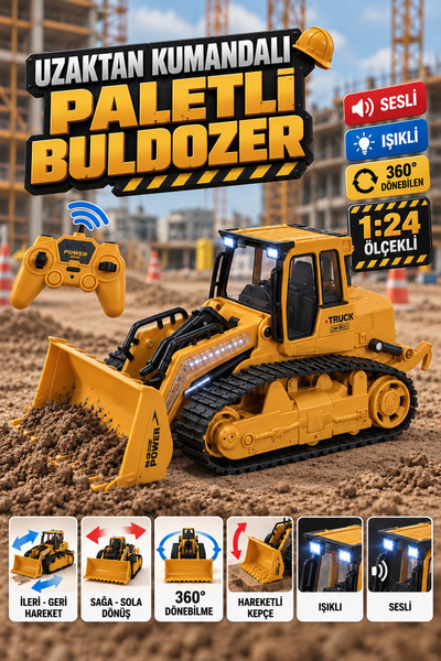 Tıfıl Toys Dev Boy Uzaktan Kumandalı 6 Fonksiyonlu Işıklı Sesli 360 Derece Dö...