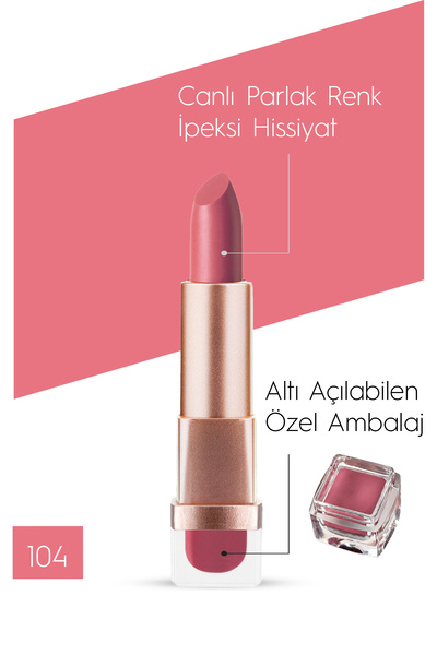 Lollis Lipstick Velvety Structure Intense Pigmented Long-Lasting Lipstick 104